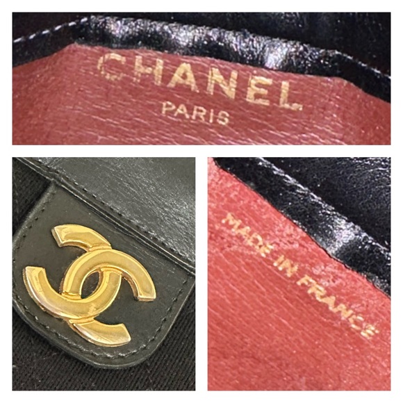 ๐ฏ CC Black Cotton Leather Clutch on Chain w/ auth cert - Picture 6 of 13